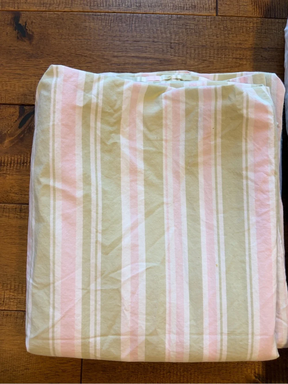 Simply Shabby Chic Twin Sheet Set Rachel Ashwell Pink Green Stripe 100% Cotton